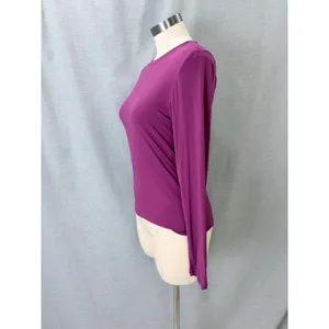 Yitty Long Sleeve Top L Magenta Purple Crew Neck Stretch Layering Tee thumbnail 2