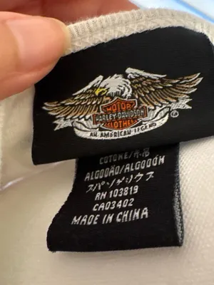 Harley-Davidson White Tank Top with Black Script and Rhinestones Y2K thumbnail 4