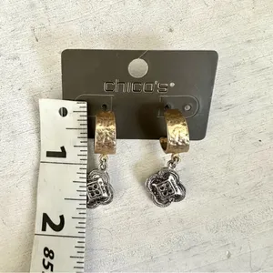 Chico’s Allison mixed charm hoop earrings thumbnail 3