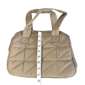BAGSMART Large Makeup Bag Travel Toiletry Organizer Wide Open Quilted Tan thumbnail 5