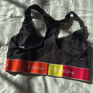 Calvin Klein Womens Size Medium This is Love Black Colorblock Bralette PRIDE thumbnail 5