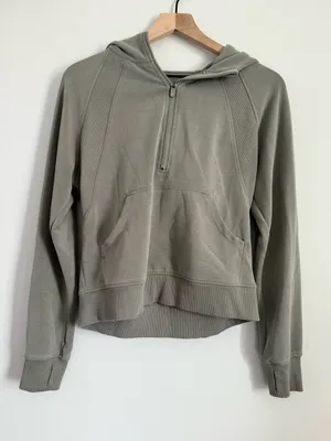 Recreation Half Zip Hoodie Sage Green Athleisure Pullover Size XS thumbnail 1