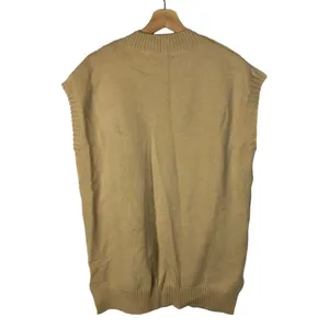 Boutique Dazy Light Brown‎ Cable Knit V-Neck Sleeveless Sweater Vest L thumbnail 3