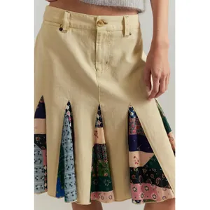 Free People Dark Academia Preppy Menswear Peirrot Scarf Midi Skirt Size 6 thumbnail 3