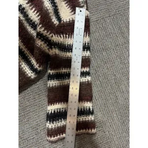 ZARA Sweater Chunky Navajo Nordic Southwestern Crop Hood Alpaca Wool Size Small thumbnail 7