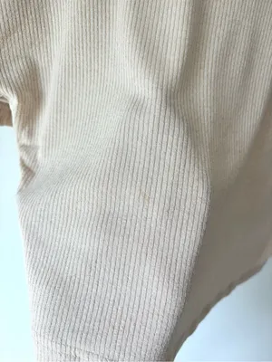 NAADAM Tan Ribbed Short Sleeve Top Cashmere Blend Slightly Cropped Loose Fit thumbnail 7