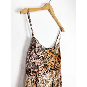 Free People Forever Yours Smocked Slip Maxi Dress Small Brown Black Floral Boho thumbnail 8