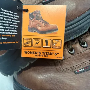 Timberland Pro Series Work Boots Womens 7W Brown Leather Titan 6" Safety Toe New thumbnail 8