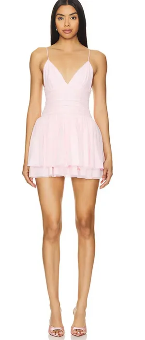 More To Come Cassa Mini Dress in Baby Pink thumbnail 1