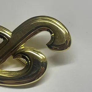 Lot Of 2 Vintage - Modern Gold Tone Brooch Pins Letter / Initial P thumbnail 7
