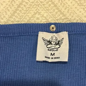 Boys Lie Women’s Blue Sleeveless Grommet Top with Heart Graphic Image - Size M thumbnail 4