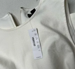 NWT JCrew Fluted Hem Stretch Pique Sheath Dress in Ivory thumbnail 2