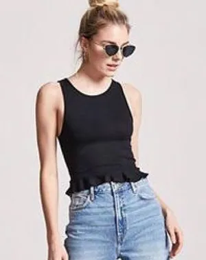 NWT Forever 21 Black Racerback Tank Top thumbnail 1