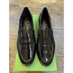 Kate‎ Spade New York BLACK CRINKLE PATENT Women's Genevieve Loafer Size 5.5 thumbnail 3