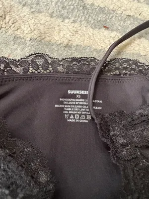 Suuksess black lace trim thong bodysuit XS thumbnail 2