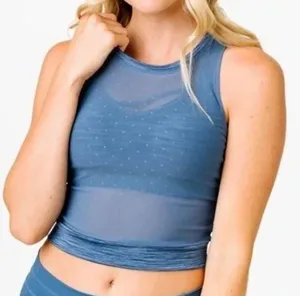 Zyia Active Calm Blue Luxe Mesh Tank Medium thumbnail 1