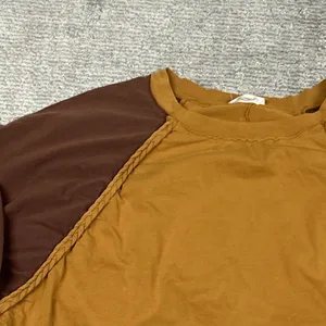 Oli & Hali Shirt Womens Large Oversized Boho Top Yellow Gold Brown Festival thumbnail 2