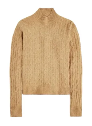J. Crew Cable-Knit Mockneck Ultra Soft Sweater size Medium thumbnail 1