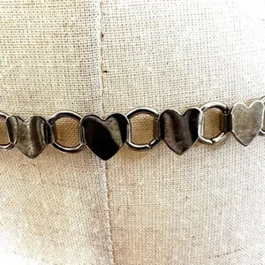Silver tone heart hip belt thumbnail 3