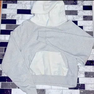 Aerie Luxe Inside Out Cropped Hoodie in Combo Grey Size S thumbnail 3