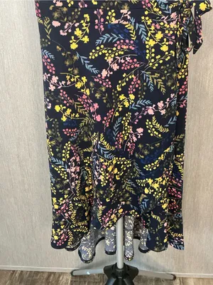 Motherhood Maternity Nursing Dress Floral Wrap Midi Dress Size Medium thumbnail 3