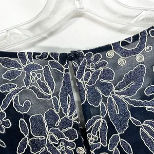 Candalite Plus Size 2X Formal Dress Navy Blue Floral Lace Tulle Prom Party‎ 760 thumbnail 9