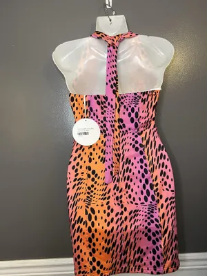 Princess Polly Feel Good Dress Womens 6 Multi Polka Dot Halter Mini Bodycon thumbnail 6