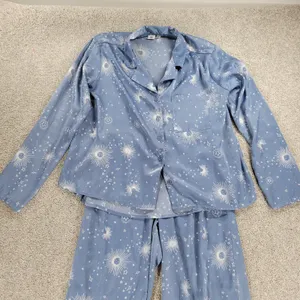 BP Celestial Pajamas Set Womens XS Blue White Sun Stars Moon Pants Button Top thumbnail 11