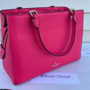 Kate Spade New York Bright Rose Leila Medium Triple Compartment Satchel Purse thumbnail 2