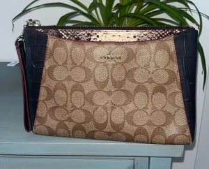 Coach XL Signature Exotic Trim Wristlet thumbnail 1