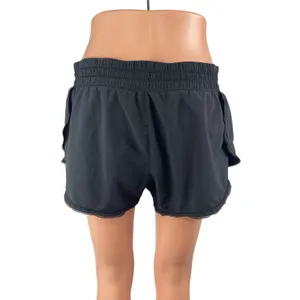 Lululemon Black High Rise Wide Leg Athletic Yoga Activewear Sports Shorts Size 8 thumbnail 2
