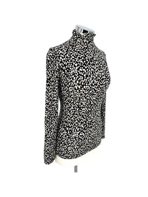 & Other Stories High Neck Speckled Pebble Print Shirt Black White Size Small thumbnail 3