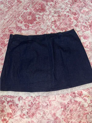 Pacsun Denim Mini Skirt with Lace Trim thumbnail 2