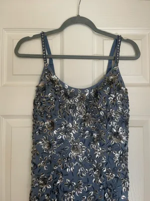 Floral Embellished Scoop Neck Evening Gown thumbnail 5