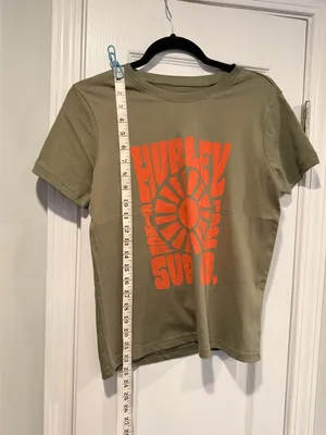 NWOT Hurley Size S Green Graphic Print Short Sleeve Tee Shirt Surf Sun Beach thumbnail 8