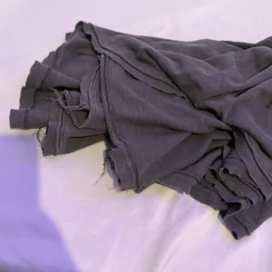 Aerie Cotton Midi Maxi Dress Tiered Womens XL Gray Distressed Grunge Flowy FLAW thumbnail 5