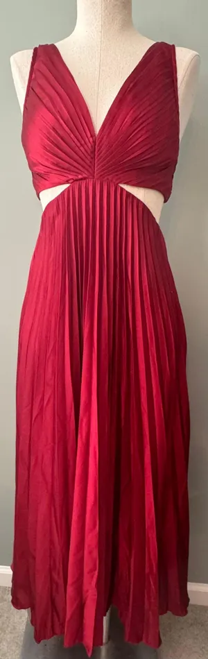 Abercrombie Giselle Pleated Cutout Maxi Dress thumbnail 1