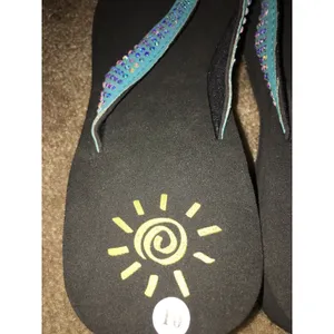 Women's Multicolor & Black Fashion Flip Flops Thong Shoes Size 10 thumbnail 4