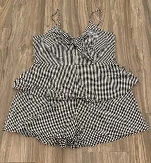 GB gingham romper thumbnail 1