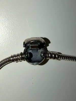 Pandora Sterling Silver Bracelet Snake Chain Heart Clasp 925 Charm thumbnail 5