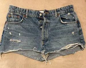 ZARA High‎ waist Distressed Women Shorts Size 10 thumbnail 1