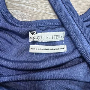 Urban Outfitters Navy Blue Ruched Tank Top Sleeveless Scoop Neck Crop Top Medium thumbnail 3