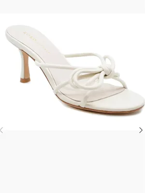 KOKO + Palenki “Barely Ice” Leather String Bow Slide Heels – Nude/Ice – Size 8 thumbnail 3
