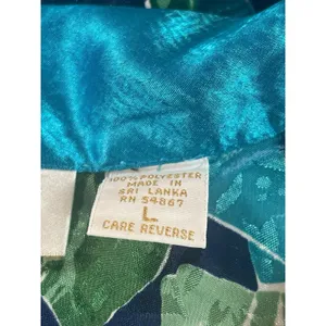 Victoria’s Secret Satin Pajama Set L Gold Label Teal Button Top & Shorts 90s VTG thumbnail 7