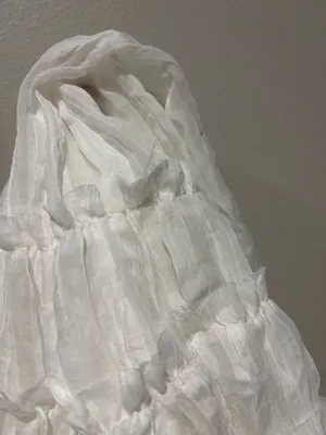 New Lulus Sunny White Smocked Tiered High-Waisted Midi Skirt Size Small MSRP $59 thumbnail 8