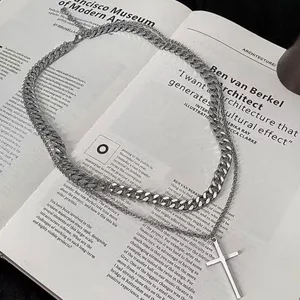 Cross Pendant Necklace for Men Women Streetwear Unisex Hip Hop Style thumbnail 4