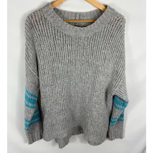 Aerie Oversized Grey Cable Knit Wool Blend sweater Size Medium thumbnail 2