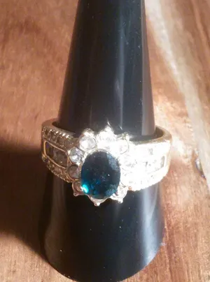Simulated Emerald and White Crystal Gold Plate Ring (Size 10) thumbnail 10