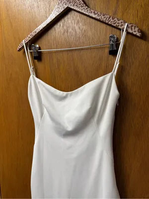 Katie May Pretty Bird Sleeveless Cowl Draped Back Dress Ivory White Small Bridal thumbnail 11