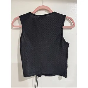Princess Polly Black Lace-Up Ribbed Cropped Tank EUC thumbnail 3
